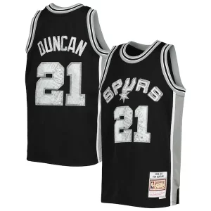 Estupendo Fácil de llevar Original Tim Duncan San Antonio Spurs Youth 1998/99 Hardwood Classics 75th Anniversary Diamond Jersey