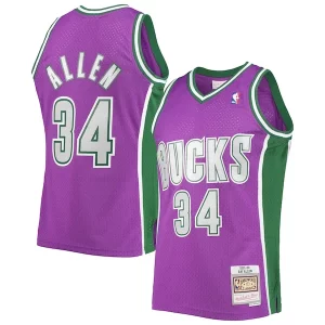 Estupendo Genial Ray Allen Milwaukee Bucks 2001/02 Hardwood Classics Swingman Jersey Purple