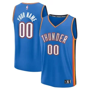 Versátil Duradero Oklahoma City Thunder Fast Break Custom Replica Jersey Icon Edition Blue