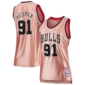 Exquisito Dennis Rodman Chicago Bulls Women's 75th Anniversary Rose Gold 1997 Swingman Jersey Pink