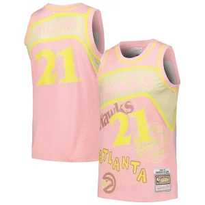 Exquisito Magnífico Dominique Wilkins Atlanta Hawks 1986/87 Swingman Sidewalk Sketch Jersey Pink