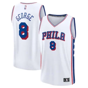 Práctico Estupendo Paul George Philadelphia 76ers Youth Fast Break Replica Player Jersey Association Edition White