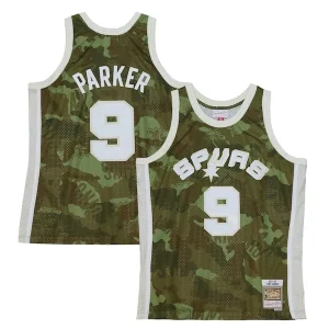 Exquisito Tony Parker San Antonio Spurs Hardwood Classics 2000/01 Ghost Green Swingman Jersey Camo