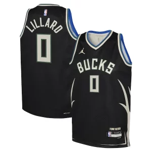 Exquisito Único Damian Lillard Milwaukee Bucks Jordan Brand Youth Swingman Jersey Statement Edition Black