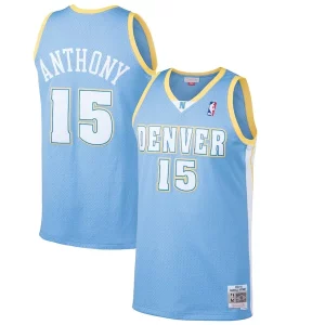 Fácil de llevar Carmelo Anthony Denver Nuggets Hardwood Classics Swingman Jersey Light Blue