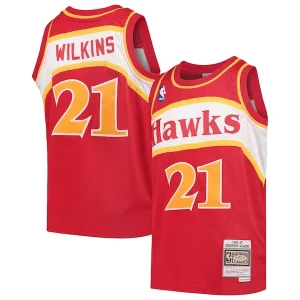 Fácil de llevar Clásico Dominique Wilkins Atlanta Hawks Youth 1986/87 Hardwood Classics Swingman Throwback Jersey Red