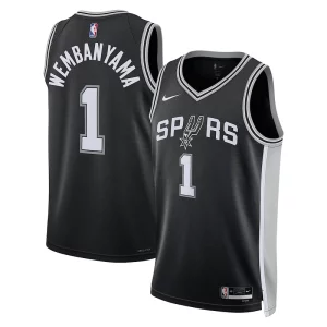 Fácil de llevar Comodo Duradero Victor Wembanyama San Antonio Spurs Nike Unisex 2023 NBA Draft First Round Pick Swingman Jersey Icon Edition Black