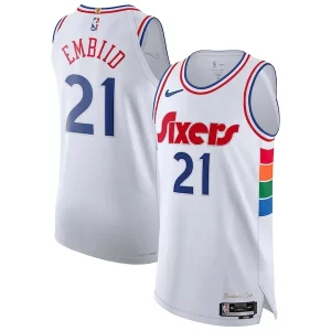 Fácil de llevar Delicioso Bonito Joel Embiid Philadelphia 76ers Nike 2024/25 Authentic Player Jersey City Edition White