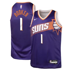 Fácil de llevar Devin Booker Phoenix Suns Nike Youth Swingman Jersey Icon Edition Purple