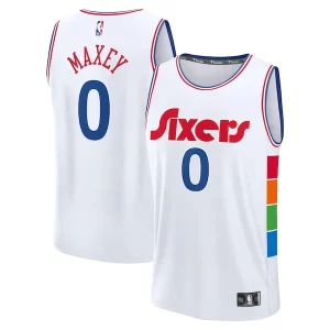 Práctico Tyrese Maxey Philadelphia 76ers 2024/25 Fast Break Player Jersey City Edition White