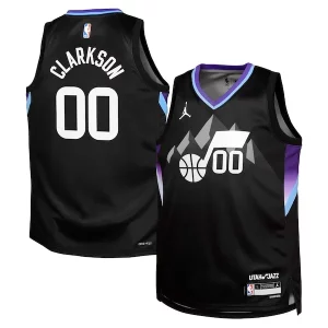 Fácil de llevar Jordan Clarkson Utah Jazz Jordan Brand Youth Swingman Jersey Statement Edition Black