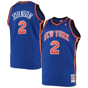 Fácil de llevar Original Larry Johnson New York Knicks 1998/99 Big & Tall Hardwood Classics Swingman Jersey Blue