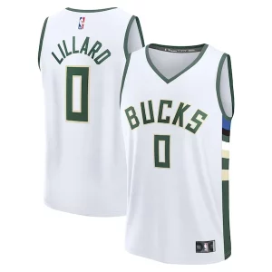 Fantástico Duradero Encantador Damian Lillard Milwaukee Bucks Fast Break Replica Player Jersey Association Edition White