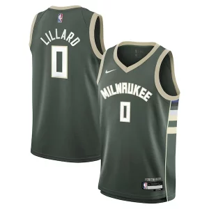 Fantástico Genial Damian Lillard Milwaukee Bucks Nike Youth Swingman Jersey Icon Edition Hunter Green