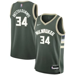 Fantástico Giannis Antetokounmpo Milwaukee Bucks Nike Youth Swingman Jersey Icon Edition Hunter Green