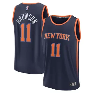 Fantástico Magnífico Único Jalen Brunson New York Knicks Fast Break Replica Player Jersey Statement Edition Navy