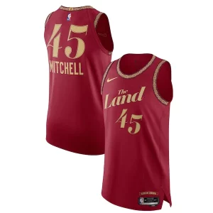 Fantástico Nike Donovan Mitchell Cleveland Cavaliers Authentic Jersey City Edition Wine