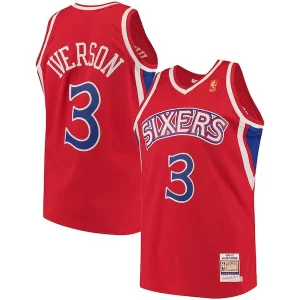 Fantástico Perfecto Allen Iverson Philadelphia 76ers 1996/97 Hardwood Classics Authentic Jersey Red/Black/White