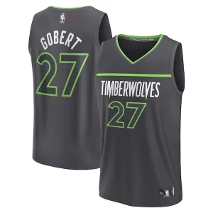 Fantástico Rudy Gobert Minnesota Timberwolves Fast Break Replica Player Jersey Statement Edition Black