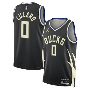 Genial Damian Lillard Milwaukee Bucks Jordan Brand Unisex Swingman Player Jersey Statement Edition Black