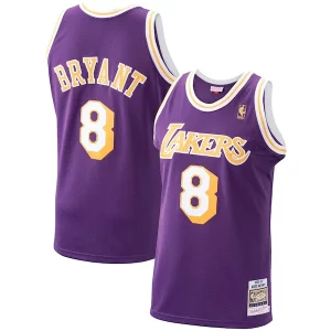 Genial Encantador Men's Los Angeles Lakers Kobe Bryant Purple 1996/97 Hardwood Classics Authentic Jersey/Gold/Royal