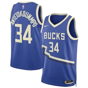 Genial Giannis Antetokounmpo Milwaukee Bucks Nike Unisex 2024/25 Swingman Player Jersey City Edition Royal