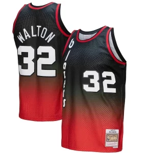 Genial Increíble Bill Walton Portland Trail Blazers 1976/77 Hardwood Classics Fadeaway Swingman Player Jersey Red/Black