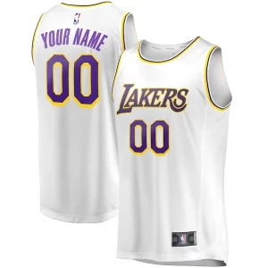 Genial Los Angeles Lakers Youth Fast Break Replica Custom Jersey Association Edition White