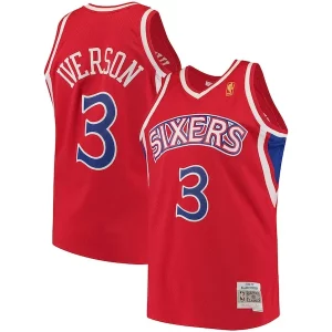 Genial Magnífico Allen Iverson Philadelphia 76ers 1996/97 Hardwood Classics Swingman Jersey Red/White