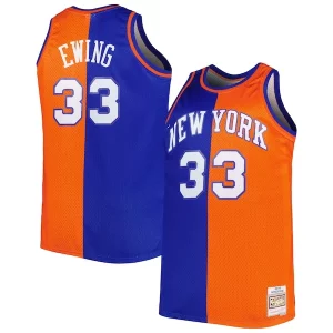 Genial Patrick Ewing New York Knicks Big & Tall Hardwood Classics 1991/92 Split Swingman Jersey Blue/Orange