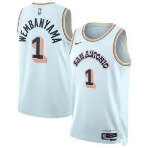 Genial Victor Wembanyama San Antonio Spurs Nike Unisex 2024/25 Swingman Player Jersey City Edition Light Blue