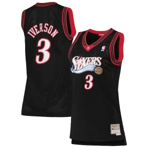 Hermoso Allen Iverson Philadelphia 76ers Women's 2000/01 Hardwood Classics Swingman Jersey Black