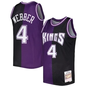 Hermoso Chris Webber Sacramento Kings Hardwood Classics 2000/01 Split Swingman Jersey Purple/Black