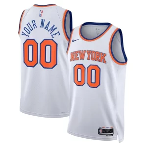 Hermoso Comodo Lujoso New York Knicks Nike Unisex Swingman Custom Jersey White Association Edition/Blue