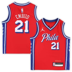 Hermoso Delicioso Increíble Joel Embiid Philadelphia 76ers Jordan Brand Preschool 2022/23 Replica Jersey Statement Edition Red