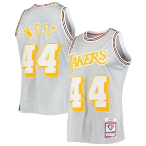 Hermoso Versátil Jerry West Los Angeles Lakers 75th Anniversary 1971/72 Hardwood Classics Swingman Jersey Silver