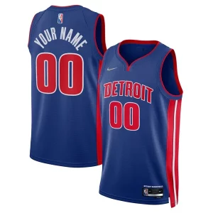 Ideal Detroit Pistons Nike 2021/22 Diamond Swingman Custom Jersey Icon Edition Blue