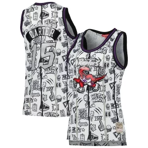 Ideal Fácil de llevar Comodo Vince Carter Toronto Raptors Women's 1998 Doodle Swingman Jersey White