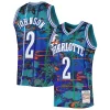 Ideal Larry Johnson Charlotte Hornets 1992/93 Hardwood Classics Lunar New Year Swingman Jersey Teal