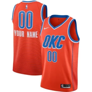 Ideal Versátil Chulo Oklahoma City Thunder Jordan Brand Swingman Custom Jersey Statement Edition Orange