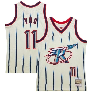 Ideal Yao Ming Houston Rockets Chainstitch Swingman Jersey Cream