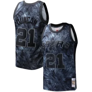 Increíble Encantador Tim Duncan San Antonio Spurs Hardwood Classics 1998/99 Tie Dye Swingman Jersey Black