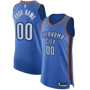 Increíble Fácil de llevar Oklahoma City Thunder Nike Authentic Custom Jersey Blue Icon Edition
