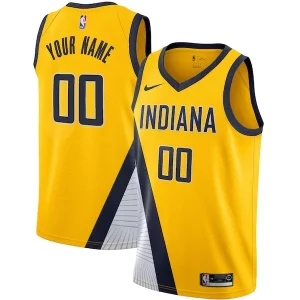 Increíble Indiana Pacers Nike 2019/20 Custom Swingman Jersey Yellow Statement Edition