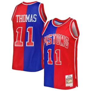Increíble Isiah Thomas Isiah Thomas Hardwood Classics 1988/89 Split Swingman Jersey Blue/Red