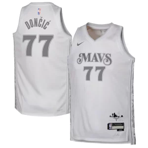 Increíble Luka Dončić Dallas Mavericks Nike Youth 2024/25 Swingman Player Jersey City Edition White