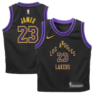 Increíble Magnífico LeBron James Los Angeles Lakers Nike Preschool 2023/24 Swingman Replica Jersey City Edition Black