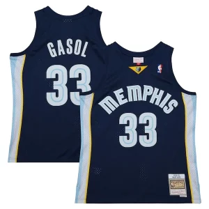 Increíble Marc Gasol Memphis Grizzlies 2008/09 Hardwood Classics Swingman Throwback Jersey Navy
