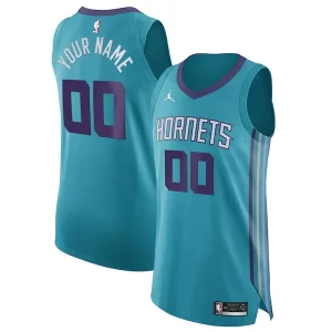 Increíble Moderno Charlotte Hornets Jordan Brand Authentic Custom Jersey Teal Icon Edition