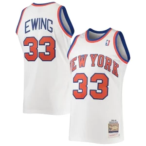 Increíble Patrick Ewing New York Knicks 1985/86 Hardwood Classics Authentic Jersey White